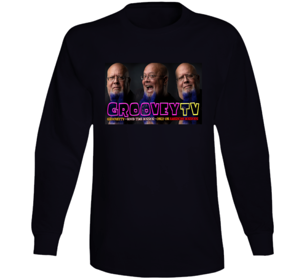 GrooveyTV Good Time Horror Black Long Sleeve Tee