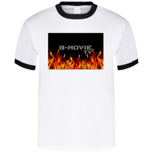 B-Movie TV White and Black Ringer Tee